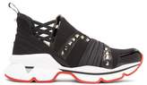 Thumbnail for your product : Christian Louboutin 123 Run Studded Low Top Trainers - Womens - Black