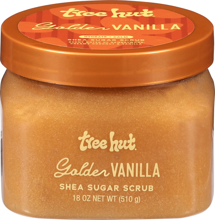 Tree Hut Golden Vanilla Shea Sugar Body Scrub – Exfoliating & Hydrating Scrub with Oils – 18 oz