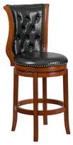 Thumbnail for your product : Generic Flash Furniture 30'' High Brandy Wood Barstool with Black Leather Swivel Seat