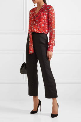 Erdem Rosabel Pussy-bow Floral-print Silk-chiffon Blouse - Red