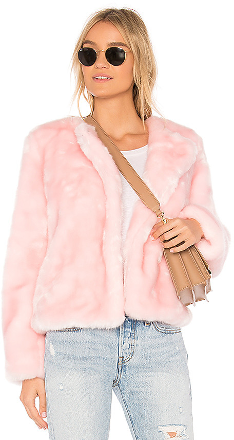 Milly Pink Faux Fur Coat Hot Sale, 54 ...