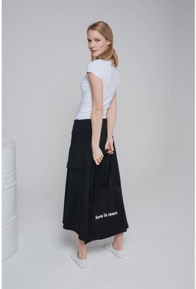 Non356 Black Loose Skirt With Pocket