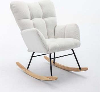 Ebern Designs Teddy Fabric Rocking Gilder Nursery Chair For Living Room Indoor