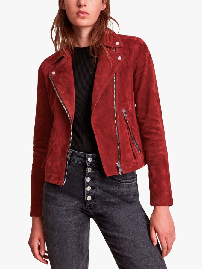 red suedette jacket