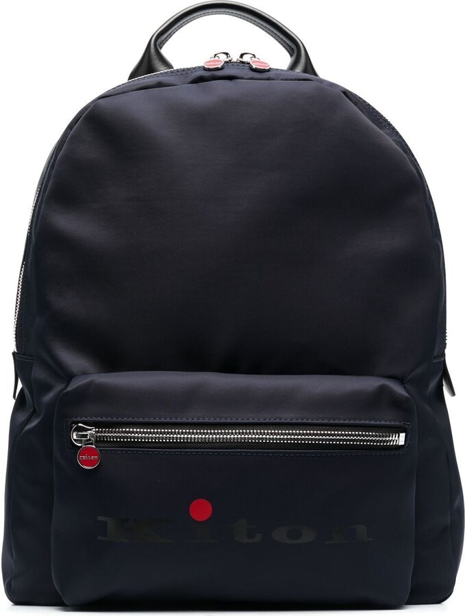 Kiton LogoPrint LeatherTrim Backpack ShopStyle