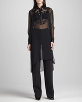 Thumbnail for your product : Adam Lippes Straight Wide-Leg Pants, Black