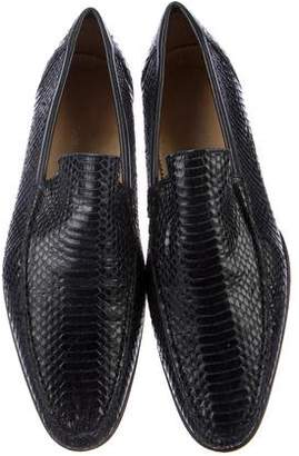 Dolce & Gabbana Snakeskin Round-Toe Loafers
