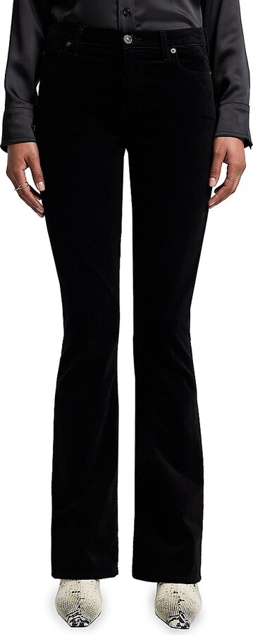7 For All Mankind Ali Velvet Low-Rise Flared Jeans