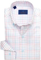 Thumbnail for your product : David Donahue Trim Fit Tattersall Check Dress Shirt