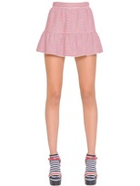 Thumbnail for your product : RED Valentino Striped Cotton Blend Piqué Skirt