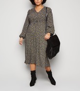 Thumbnail for your product : New Look Curves Spot Frill Trim Midi Dress