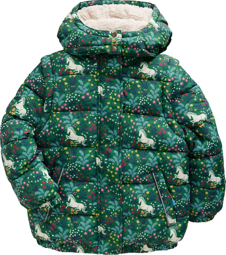 Boden Unicorn Bubble Coat Boden Kids' Unicorn Print 2-in-1