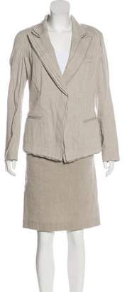 Donna Karan Linen-Blend Skirt Suit