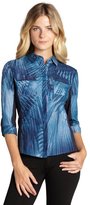 Thumbnail for your product : Elie Tahari blue printed cotton-silk blend long sleeve 'Val' blouse