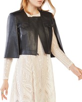Thumbnail for your product : BCBGMAXAZRIA Richie Cropped Faux Leather Cape