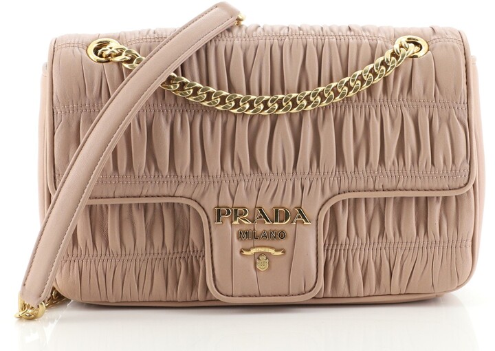 Prada Chain Flap Shoulder Bag Nappa Gaufre Medium - ShopStyle