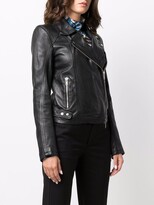 Thumbnail for your product : S.W.O.R.D 6.6.44 Cropped Leather Biker Jacket