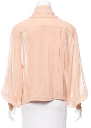 Chanel Pleated Button-Up Top
