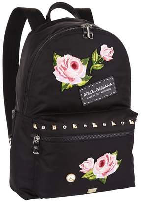 Dolce & Gabbana Rose Embroidered Backpack