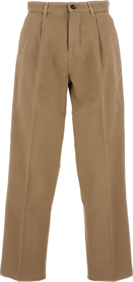 Fay Pleated Cotton Trousers