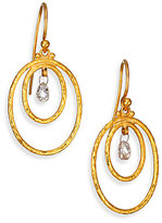 Thumbnail for your product : Gurhan Hoopla Diamond & 24K Yellow Gold Double Oval Hoop Drop Earrings