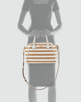 Thumbnail for your product : Kate Spade Catherine Street Pippa Striped Straw Satchel Bag, Fresh White/Natural