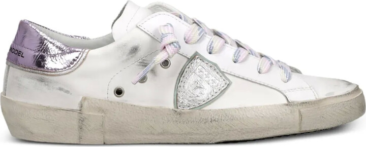 Philippe Model Paris Metallic Distressed Sneakers