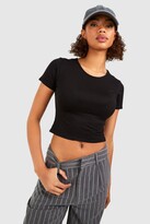 Thumbnail for your product : boohoo Tall Basic Short Sleeve Crop Top