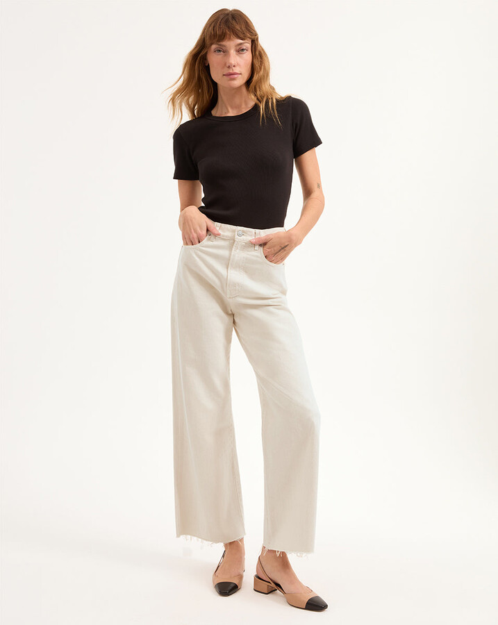 Veronica Beard Taylor Cropped Wide-Leg Jean