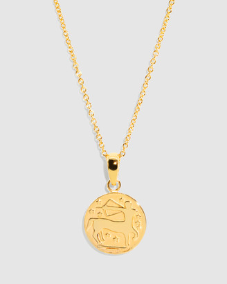Molten Store Women's Gold Fine Jewellery - The Gold Sagittarius Zodiac Pendant Necklace