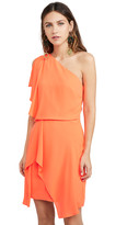 Thumbnail for your product : Halston Neon Orange One Shoulder Dress