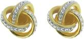 Thumbnail for your product : Evoke 9ct Gold Plated Silver Swarovski Crystal Knot Earrings