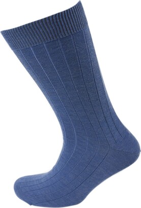 Viyella Mens Wool Short Ribbed Sock