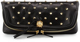Thumbnail for your product : Alexander McQueen Studded Fold-Over Clutch Bag, Black