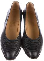 Thumbnail for your product : Hermes Lizard Round-Toe Pumps