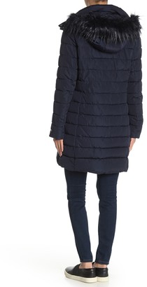 Tommy Hilfiger Trapunto Faux Fur Hooded Puffer Jacket