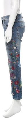 Etro Floral Embroidered Straight-Leg Jeans
