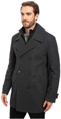 Andrew Marc Cushing Pressed Wool Peacoat w/ Removable Quilted Bib Men's Coat