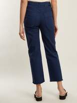 Thumbnail for your product : Stella McCartney Frayed Hem Straight Leg Jeans - Womens - Dark Blue