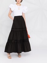 Thumbnail for your product : P.A.R.O.S.H. A-line cotton maxi skirt