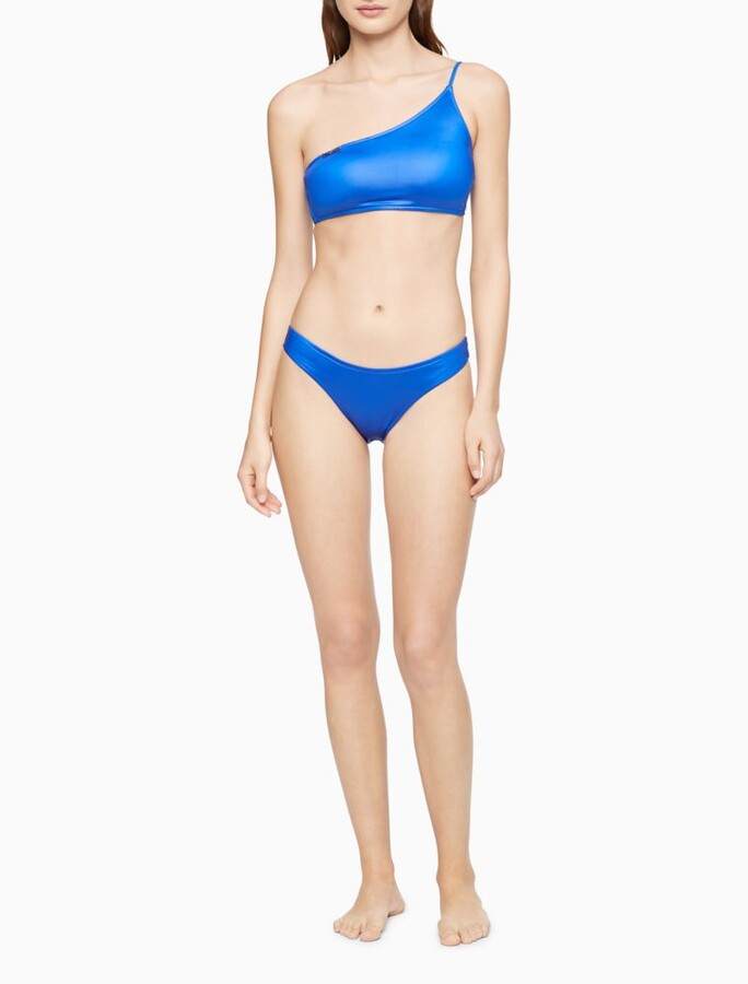 Calvin Klein Core Essentials One Shoulder Bikini Top - ShopStyle Two Piece  Swimsuits