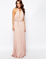 Thumbnail for your product : Forever Unique Plunge Neck Maxi Dress with Snake Belt