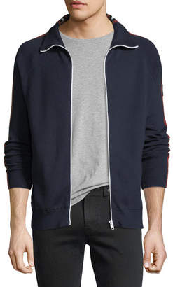 Belstaff Stripe-Trim Zip-Front Sweater