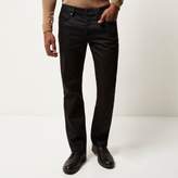 Thumbnail for your product : River Island Mens Black wash Dean straight jeans