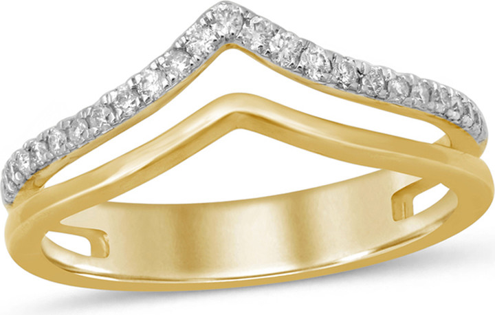 Zales 1/5 CT. T.w. Diamond Chevron Anniversary Ring in 10K Gold