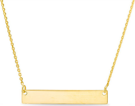 Zales Mini Bar Necklace in 14K Gold