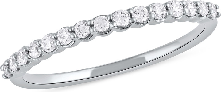 Zales 1/4 CT. T.w. Diamond Scallop Edge Stackable Band in 10K White Gold