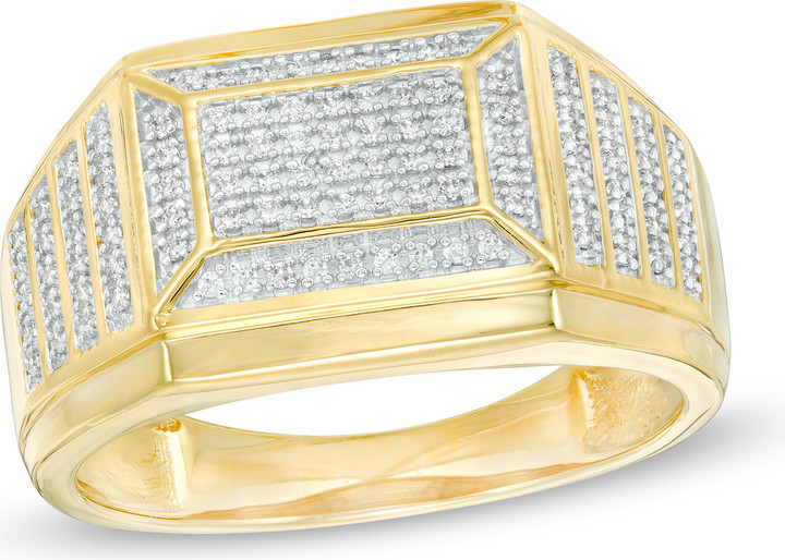 Zales 1/3 CT. T.w. Rectangular Multi-Diamond Ring in 10K Gold