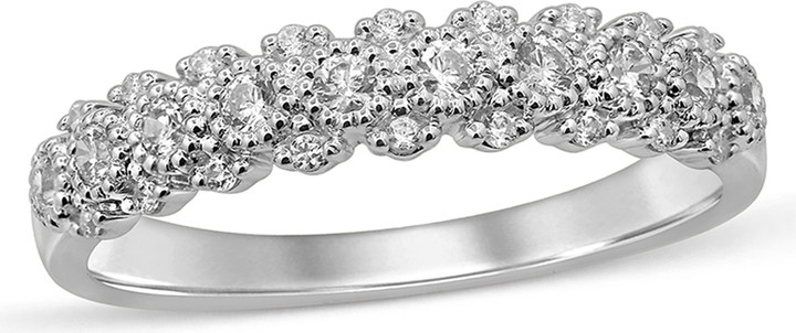 Zales 1/3 CT. T.w. Diamond Beaded Frame Anniversary Band in 10K White Gold