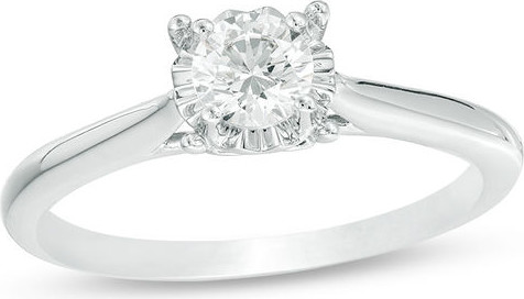 Zales 3/8 CT. Diamond Solitaire Engagement Ring in 10K White Gold